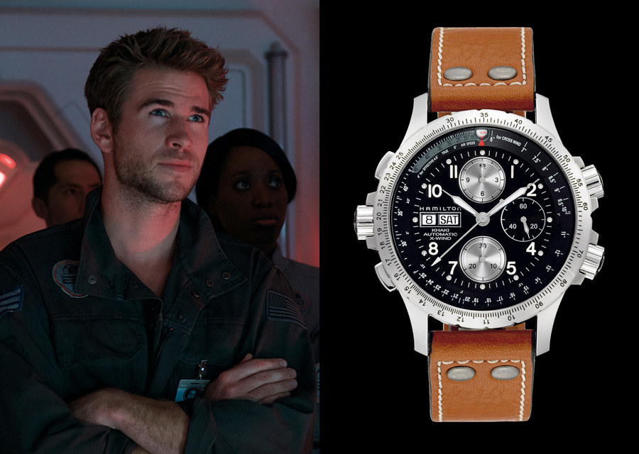 Liam Hemsworth porte le chronographe Hamilton Khaki X-Wind dans Independence Day : Resurgence