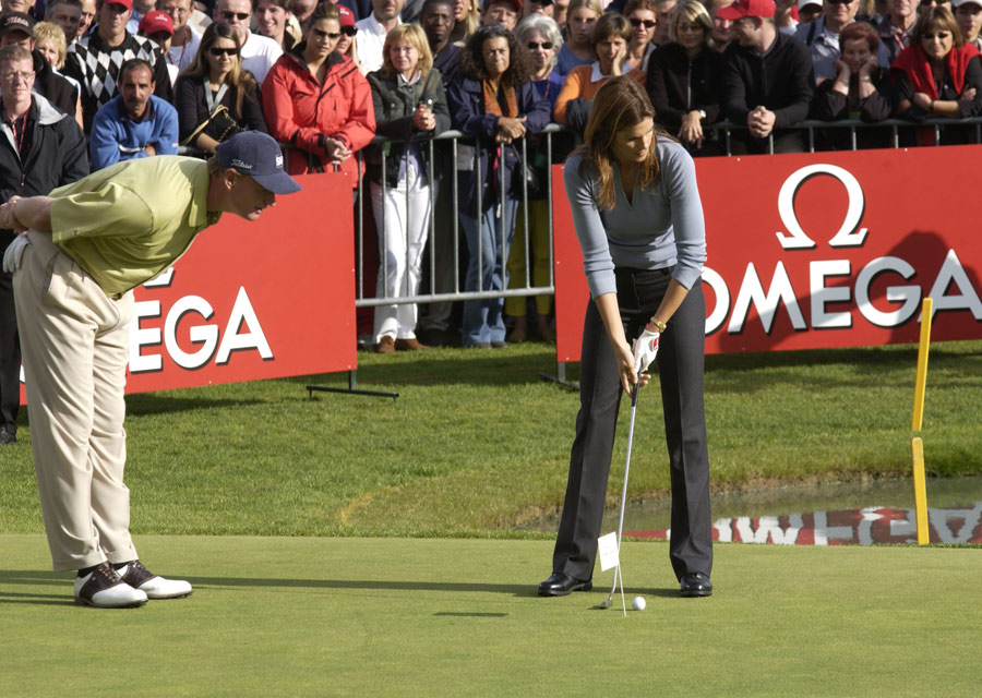 2002 - Cindy Crawford au Tournoi des célébrités Omega à Crans Montana