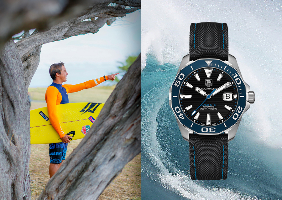 Ambassadeur de TAG Heuer, le surfeur Kai Lenny portera l'Aquaracer 300M au coeur des vagues géantes