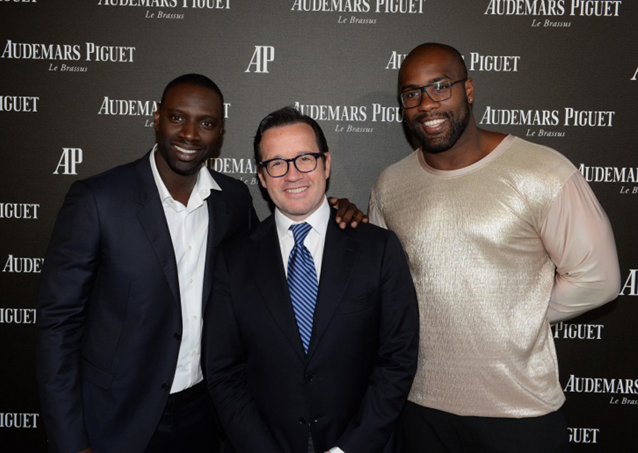 Teddy Riner et Omar Sy, ambassadeurs d'Audemars Piguet, aux côtés de François-Henry Bennahmias, CEO d’Audemars Piguet