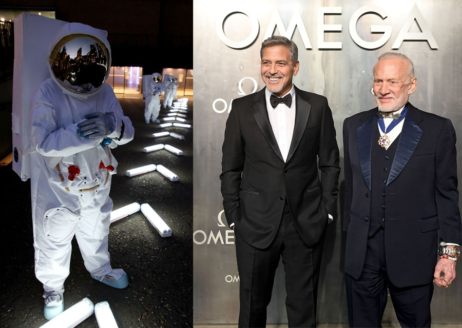 Les invités tels que George Clooney et Buzz Aldrin ont été accueillis par des astronautes
