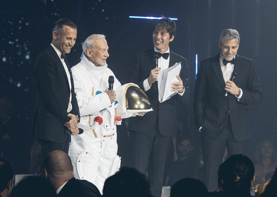 Raynald Aeschlimann, Buzz Aldrin, Brian Cox et George Clooney