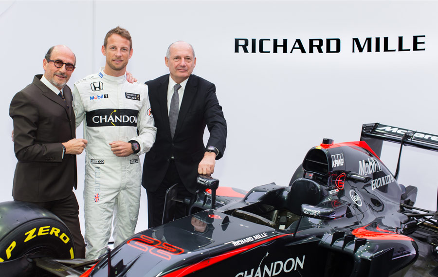 Richard Mille avec Jenson Button et Ron Dennis - © Patrick Gosling Beadyeye