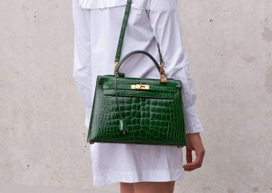 sac hermes vert croco