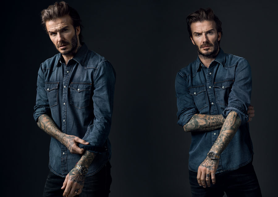 David Beckham et sa Black Bay S&G au poignet