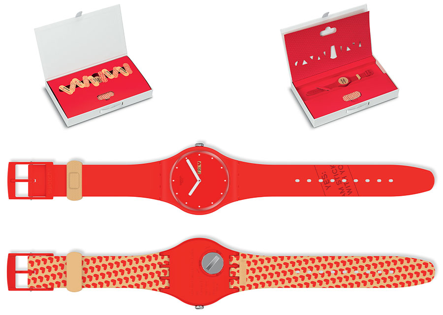 La Swatch Saint Valentin 2021 - P(E/A)NSE-MOI - et le packaging en trousse de secours