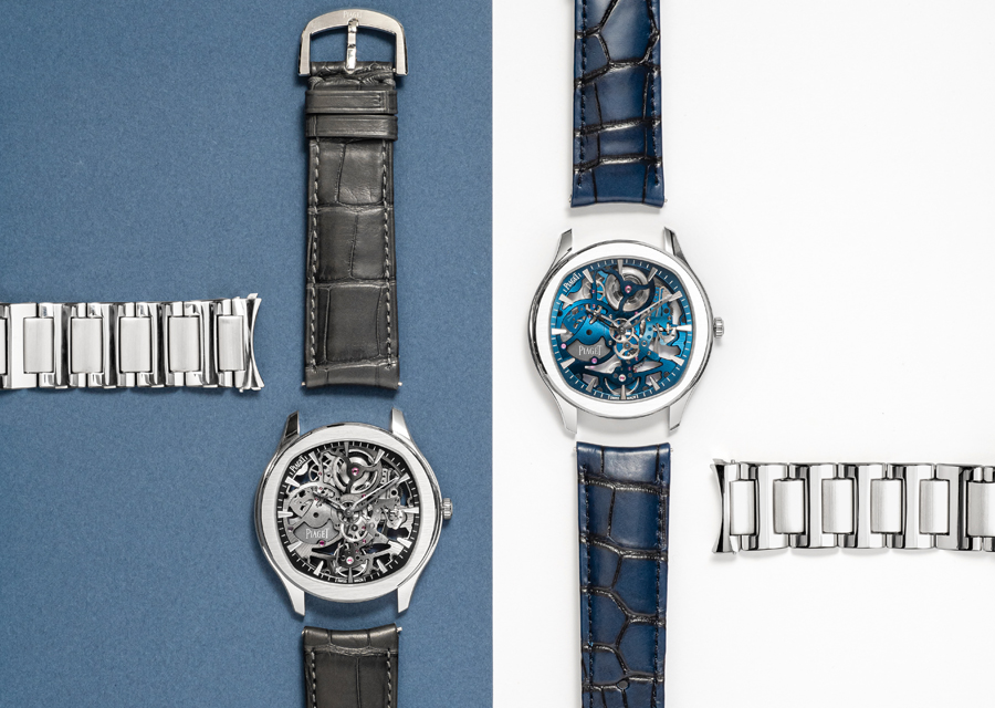 version grise ou bleue, la Polo Skeleton sont livrées avec deux bracelets interchangeables.