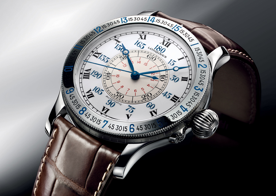 La montre Longines Lindbergh à Angle Horaire affiche un diamètre imposant de 47,5 mm