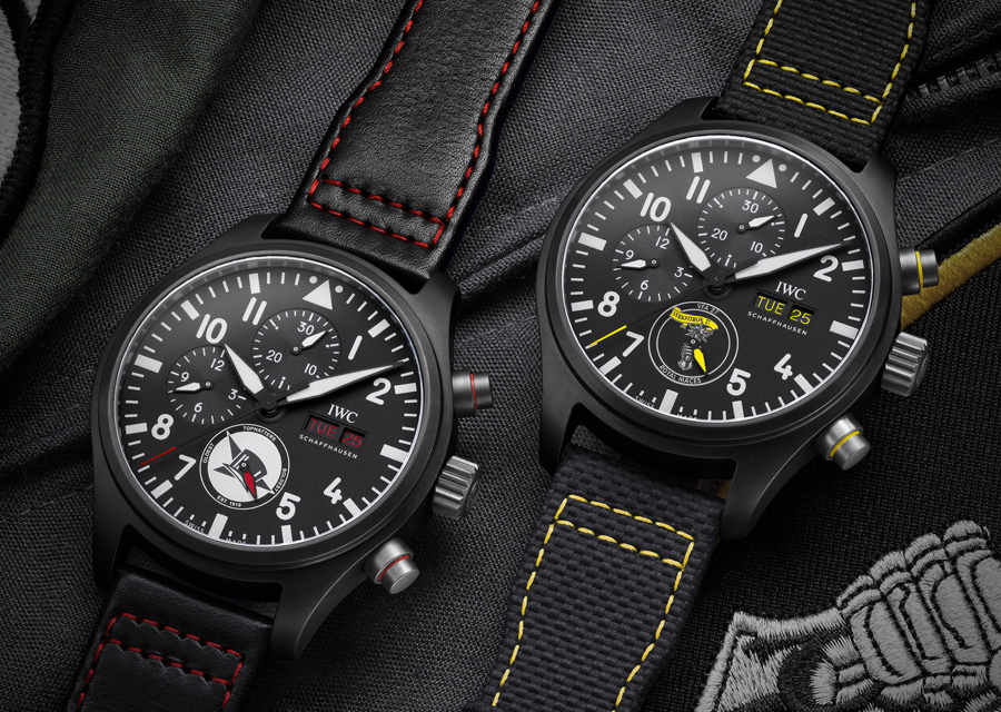 Montres d'Aviateurs chronographes IWC "Tophatters" et "Royal Maces" 