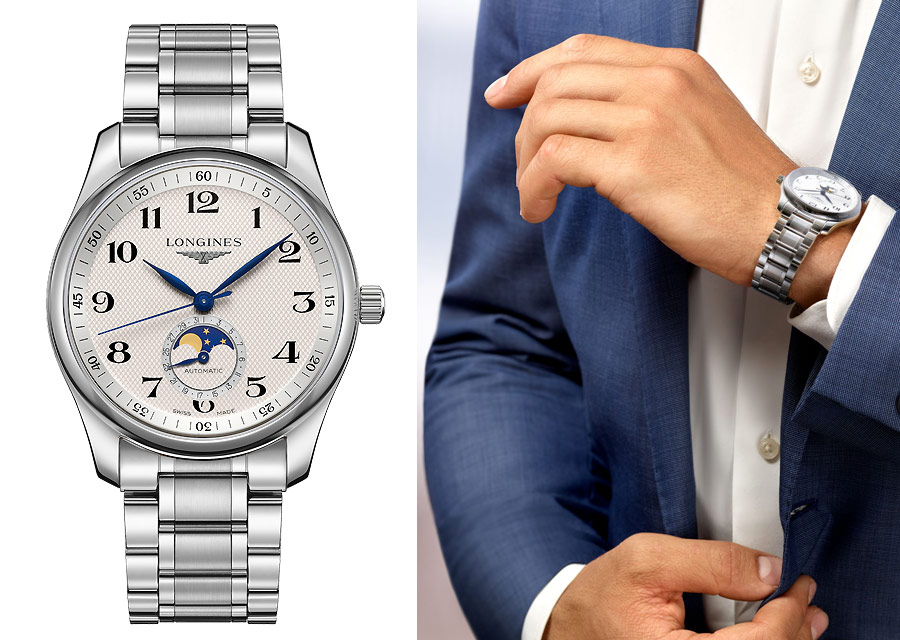 Longines Master Collection Phases de Lune 40 mm tout acier