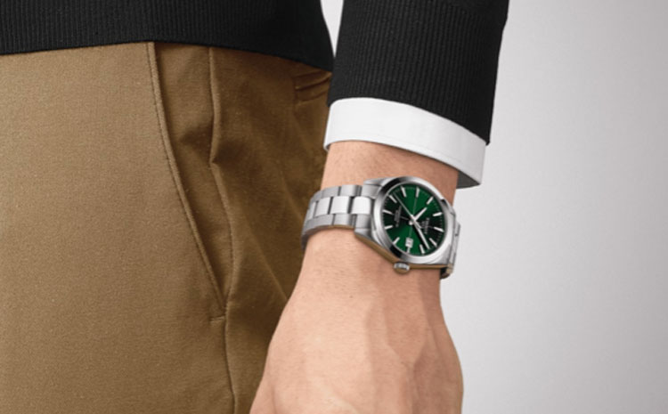 La version cadran vert de la Tissot Gentleman Powermatic 80 Silicium