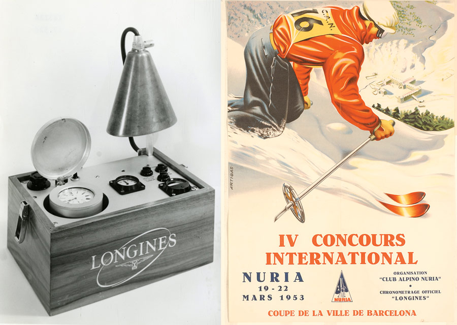 L'histoire de Longines et le ski se raconte aussi à travers les images publicitaires.