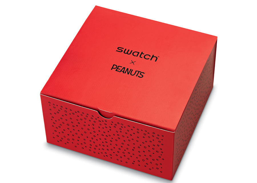 Le coffret de la New Gent Swatch x Peanuts édition limitée CHOMP