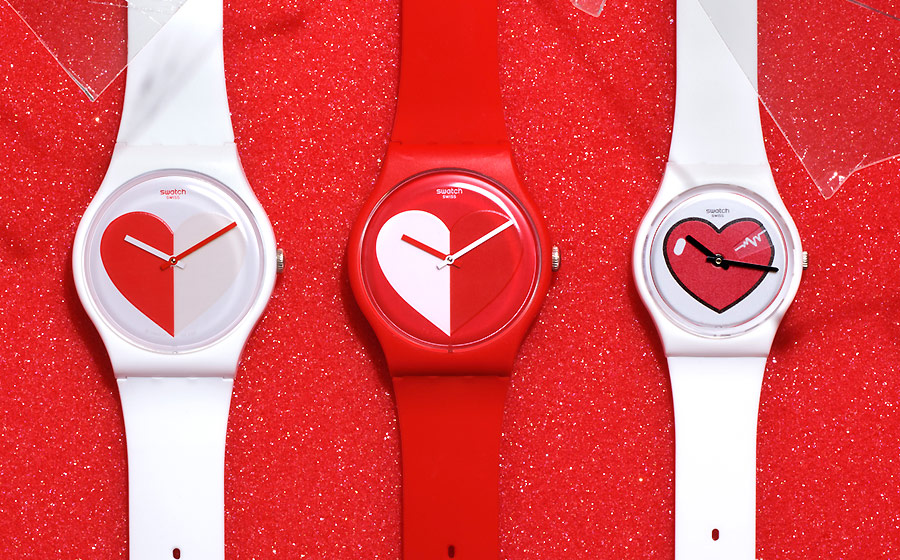 montre Swatch Saint-Valentin trio