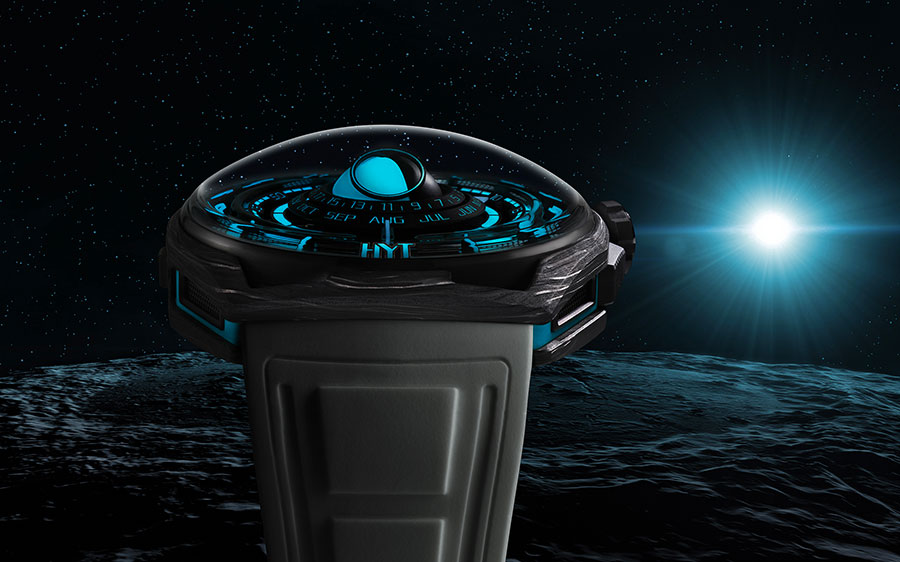 HYT Moon Runner version Supernova Blue : les phases de la Lune sublimées.