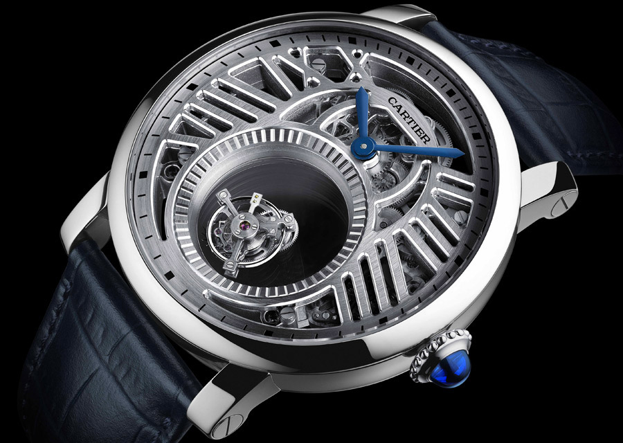 MONTRE ROTONDE DE CARTIER DOUBLE TOURBILLON MYSTÉRIEUX SQUELETTE, CALIBRE 9465MC