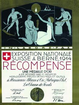 1914 - Médaille d'or à l'Exposition Nationale Suisse de Berne