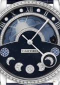 Rotonde de Cartier Jour Nuit Phases de lune rétrogrades