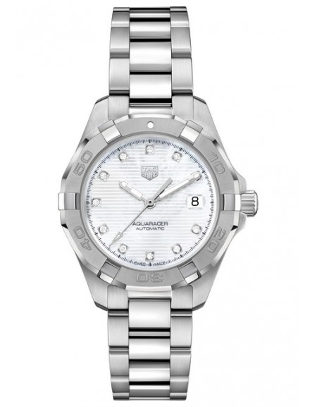 Aquaracer Lady Automatique Cadran blanc et indexes diamants