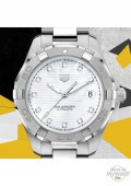 Aquaracer Lady Automatique Cadran blanc et indexes diamants