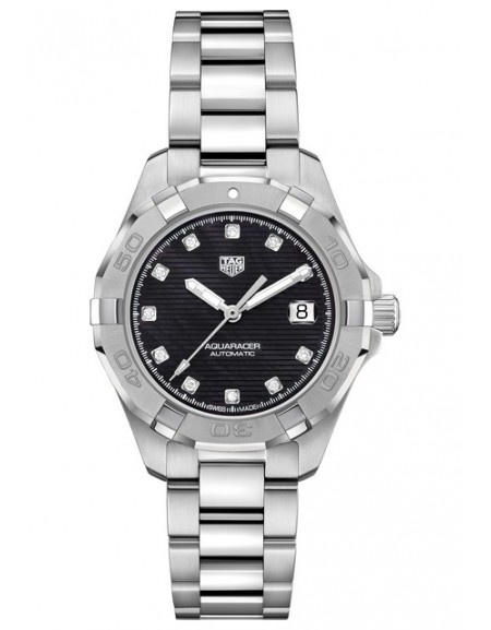 Aquaracer Lady Automatique Cadran Noir et indexes diamants