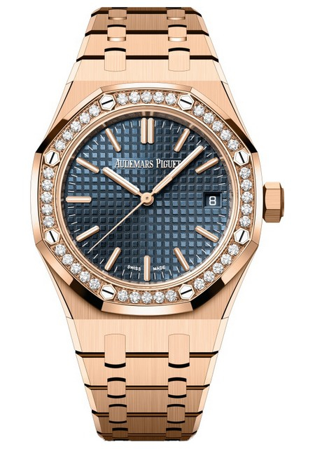 Audemars Piguet Royal Oak Automatique Royal Oak Or  Rose Diamants Cadran Bleu Nuit Bracelet Or Rose