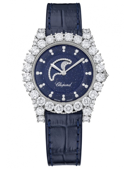 L’Heure du Diamant Moonphase en Or Éthique Blanc 18 Carats