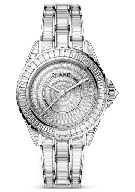 J12 Rivière 38 MM Diamants Taille Baguette
